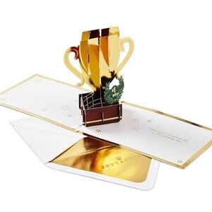 Hallmark Signature Pop-up Father's Day Gold Trophy Card